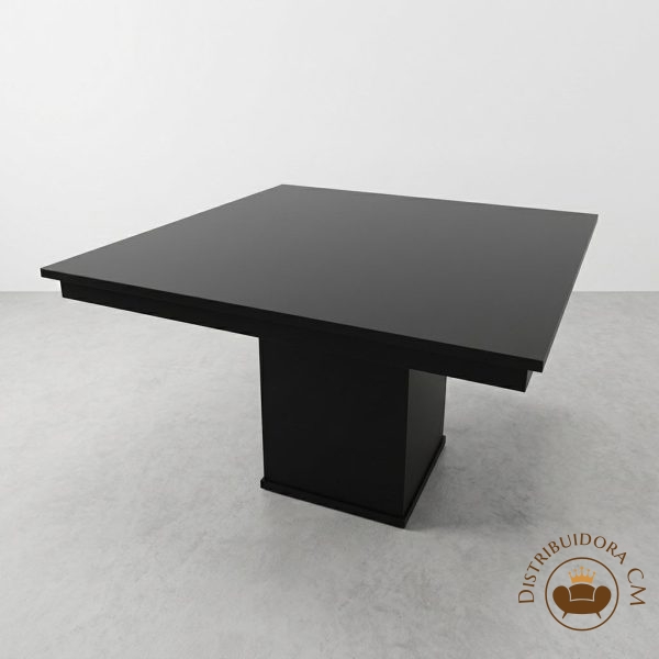 Mesa laqueada negra cuadrada