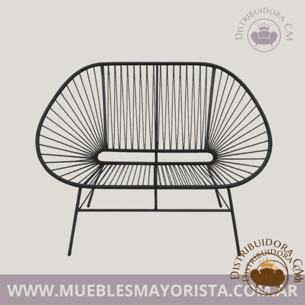 Sillon acapulco 2 cuerpos yute negro